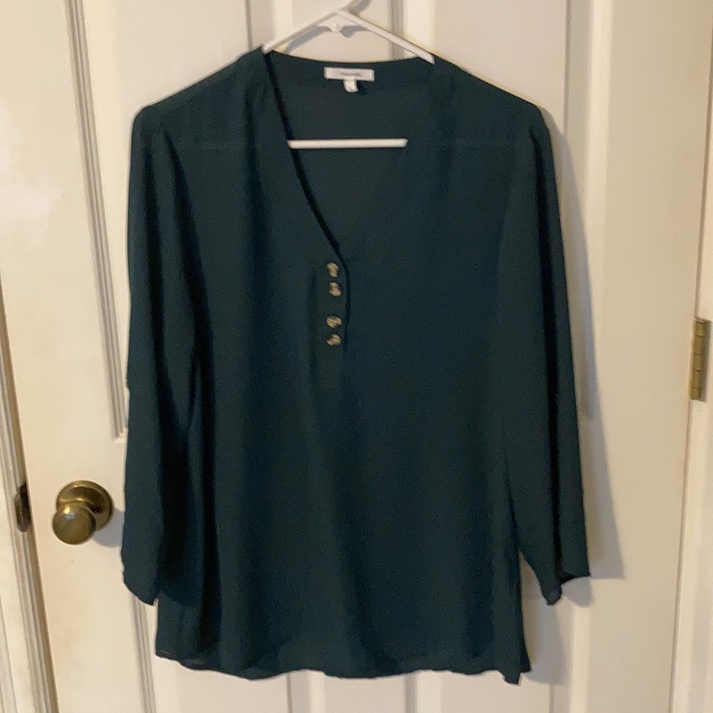 Maurices Hunter Green 3/4 Sleeved Blouse